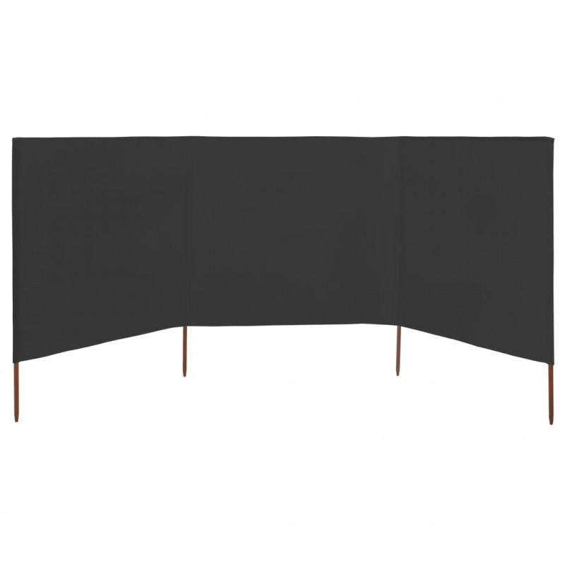Parawan 3-skrzydłowy z tkaniny, 400 x 120 cm, antracytowy