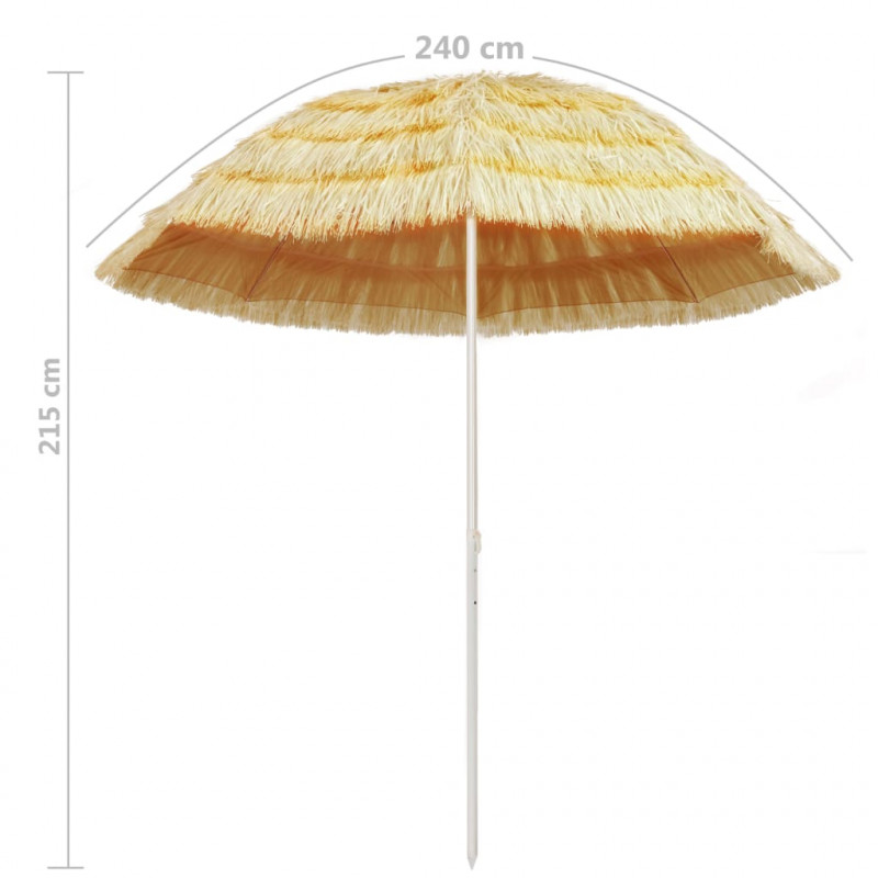Parasol plażowy w stylu hawajskim, naturalny, 240 cm