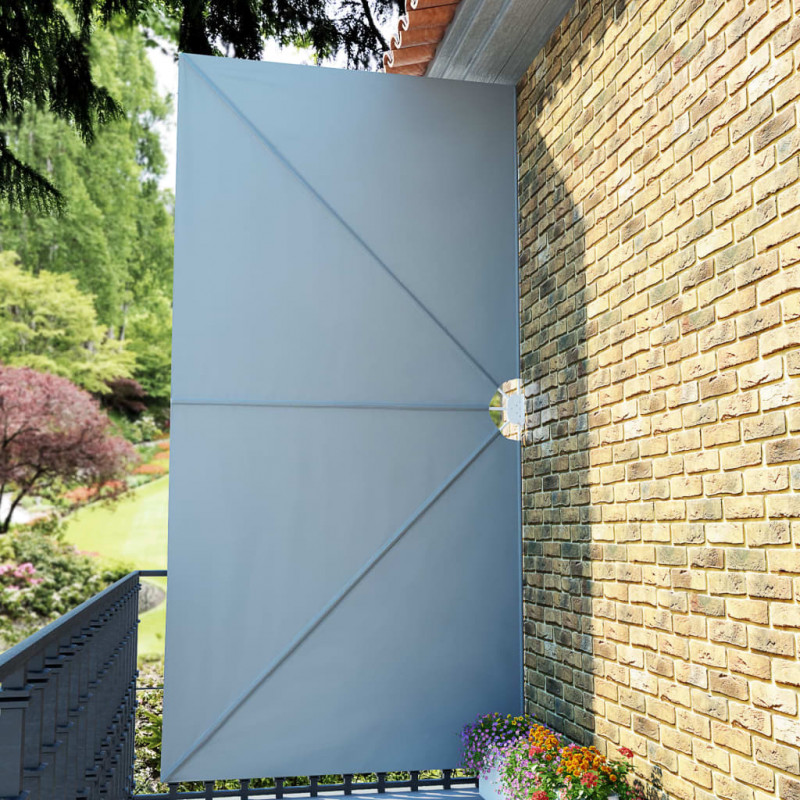 Składany parawan tarasowy, szary, 400x200 cm