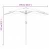 Półparasol balkonowy na słupku z aluminium, 270x144cm, piaskowy