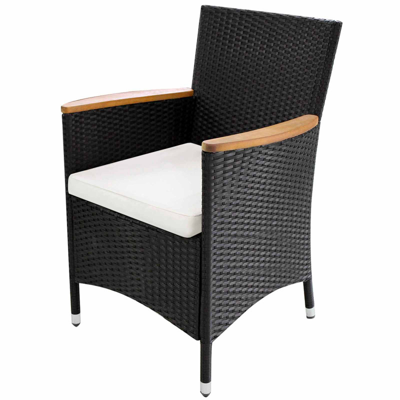 Zestawy mebli 9 pcs Czarny i kremowy polirattan
