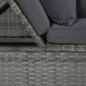 Leżanka ogrodowa, szara, 200 x 60 cm, rattan PE