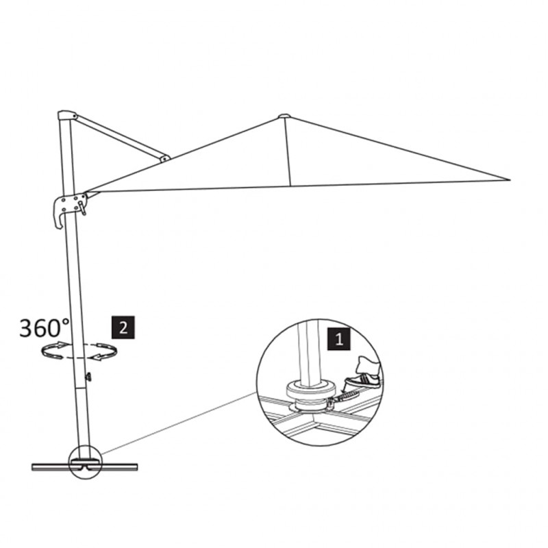Parasol ogrodowy Cantilever z aluminiowym słupkiem 400x300 cm, piaskowy