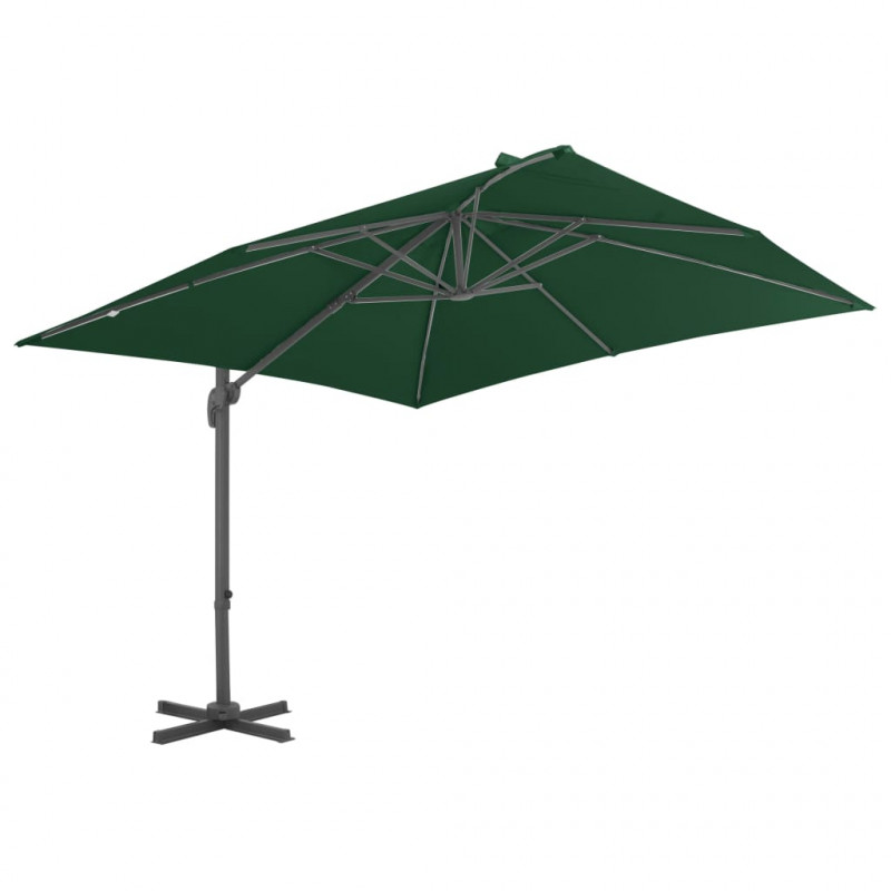 Parasol wiszący z aluminiowym słupkiem, 400x300 cm, zielony
