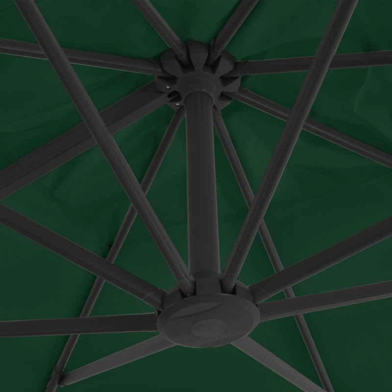 Parasol wiszący z aluminiowym słupkiem, 400x300 cm, zielony