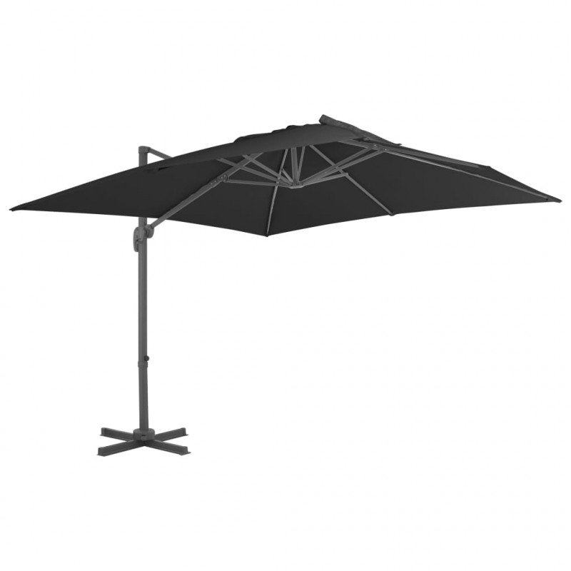Parasol wiszący z aluminiowym słupkiem, 300x300 cm, antracytowy