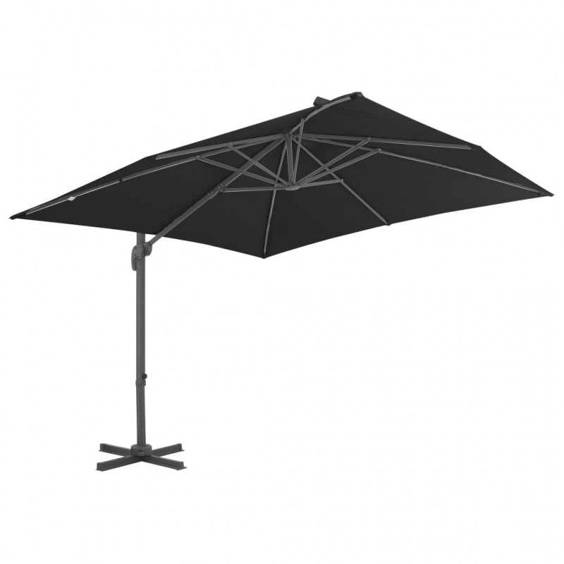 Parasol wiszący z aluminiowym słupkiem, 300x300 cm, antracytowy