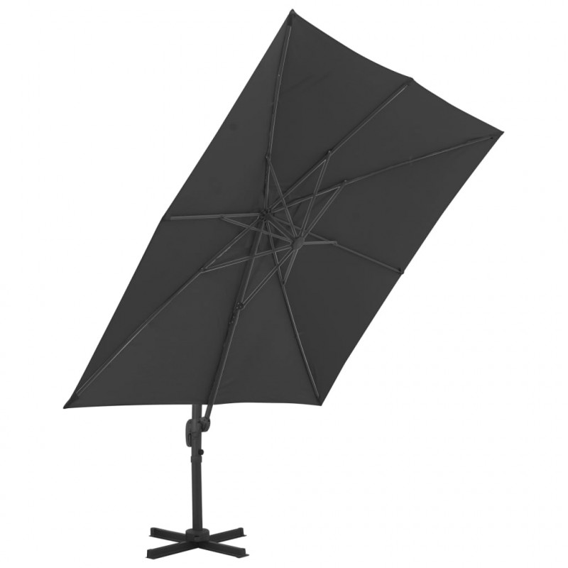 Parasol wiszący z aluminiowym słupkiem, 300x300 cm, antracytowy
