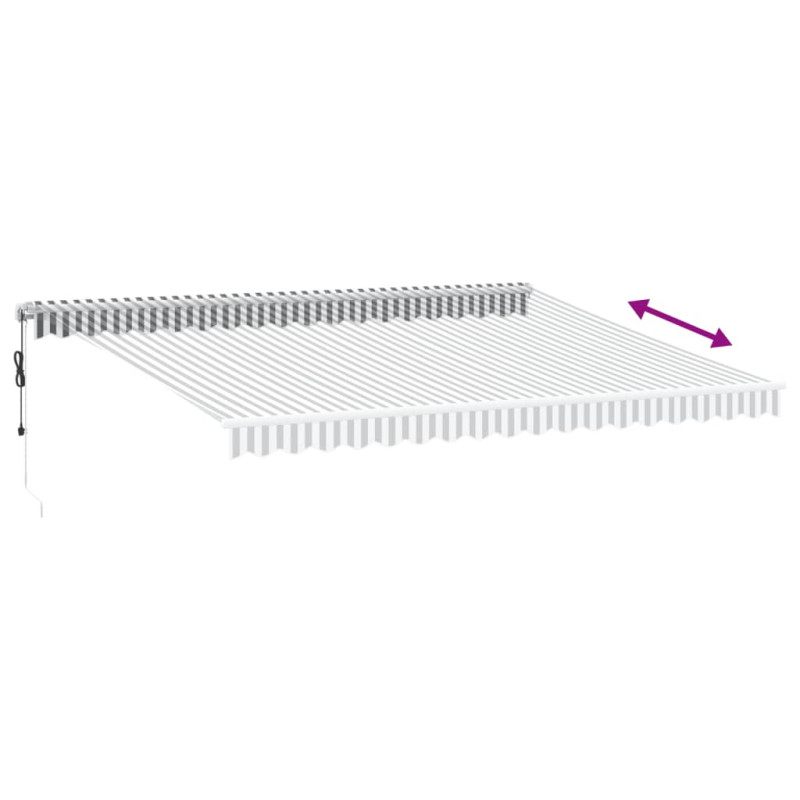 Automatyczna markiza z LED, antracytowo-biała, 450x300 cm
