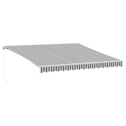 Ręcznie zwijana markiza z LED, antracytowo-biała, 400x350 cm