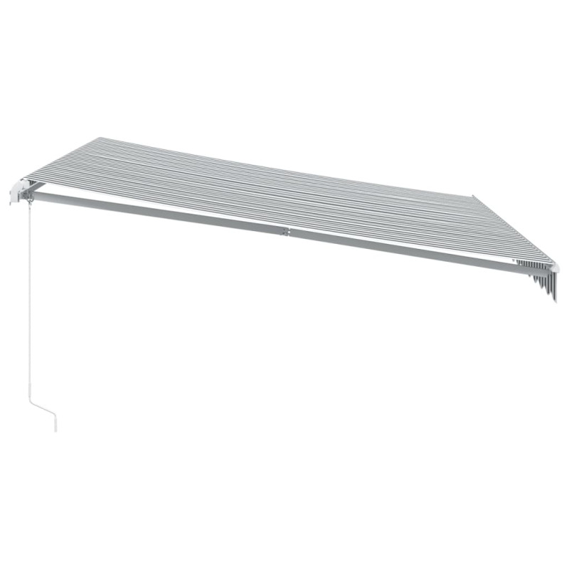 Ręcznie zwijana markiza z LED, antracytowo-biała, 400x350 cm