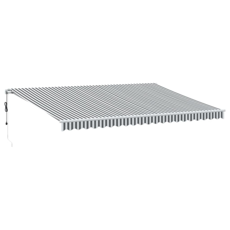 Automatyczna markiza z LED, antracytowo-biała, 500x350 cm