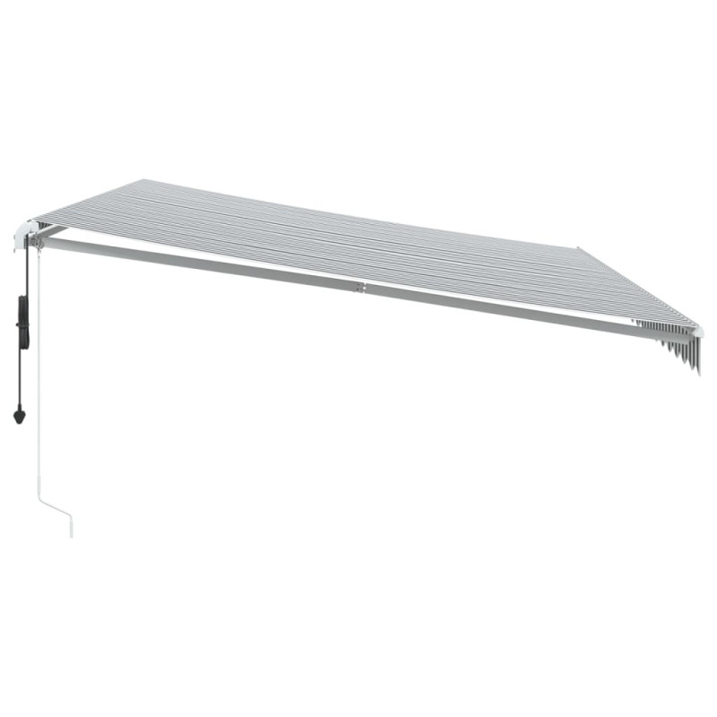 Automatyczna markiza z LED, antracytowo-biała, 500x350 cm