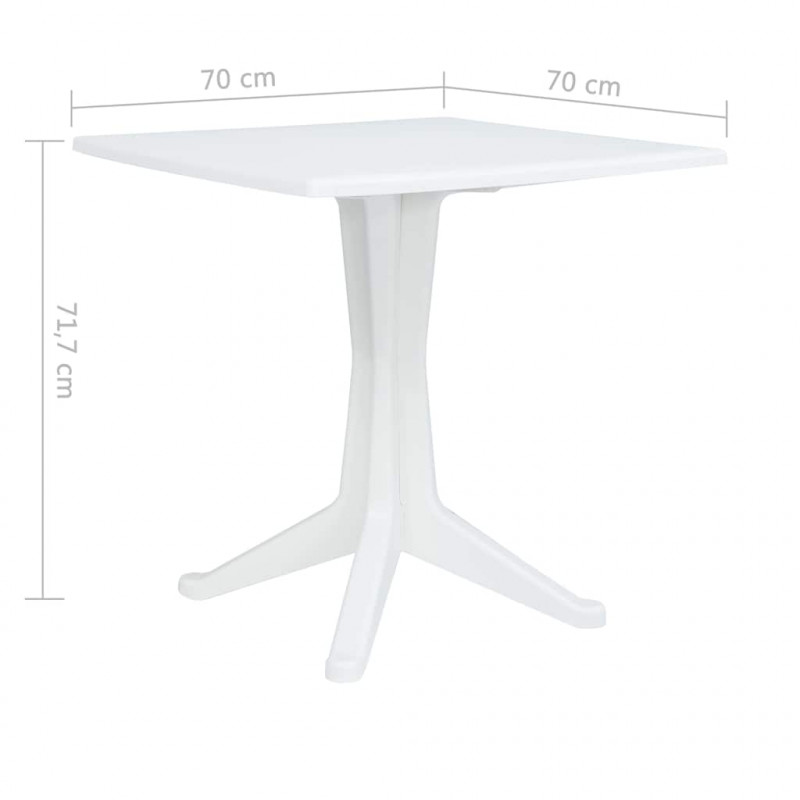 Stół Ogrodowy Biały 70 x 70 x 71.7 cm Z tworzywa sztucznego