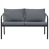 2-osobowa sofa ogrodowa z poduszkami, aluminium, szara