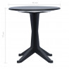 Stolik ogrodowy, 70 cm, plastikowy, antracytowy