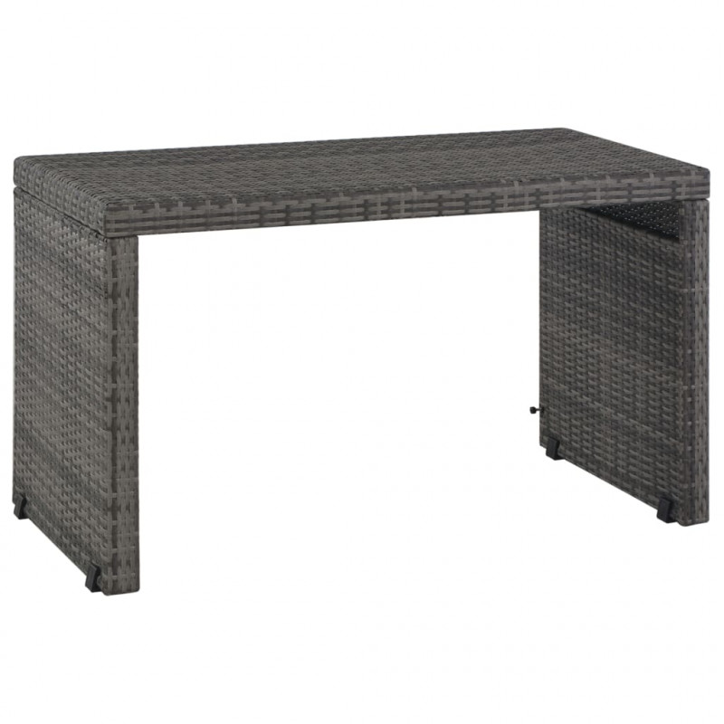 3-częściowy zestaw mebli ogrodowych + poduszki, rattan PE szary