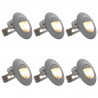 Lampy ścienne zewnętrzne LED, 6 szt., 2 W, srebrne, okrągłe
