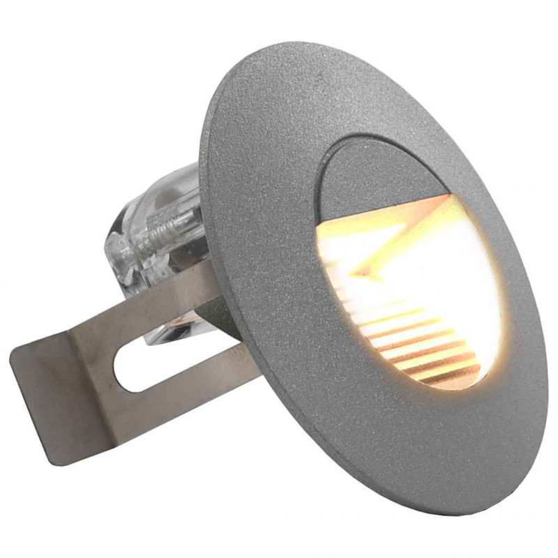 Lampy ścienne zewnętrzne LED, 6 szt., 2 W, srebrne, okrągłe