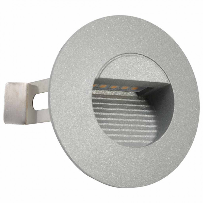 Lampy ścienne zewnętrzne LED, 6 szt., 2 W, srebrne, okrągłe