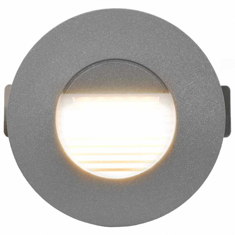 Lampy ścienne zewnętrzne LED, 6 szt., 2 W, srebrne, okrągłe