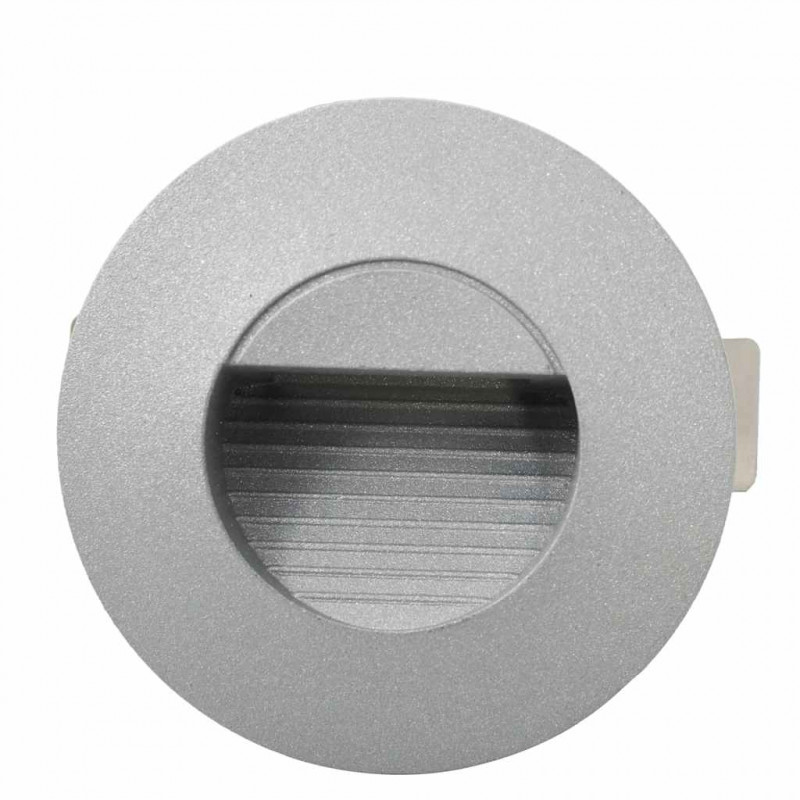 Lampy ścienne zewnętrzne LED, 6 szt., 2 W, srebrne, okrągłe