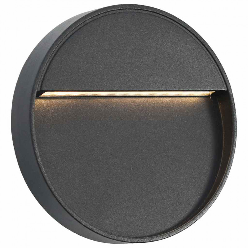 Lampy ścienne zewnętrzne LED, 2 szt., 3 W, czarne, okrągłe