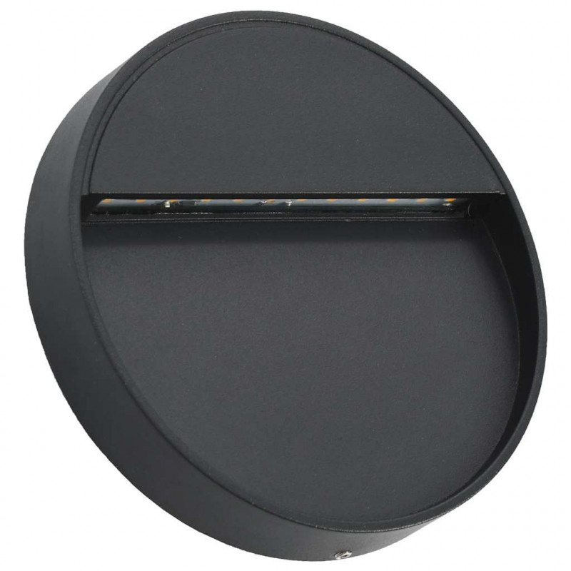 Lampy ścienne zewnętrzne LED, 2 szt., 3 W, czarne, okrągłe