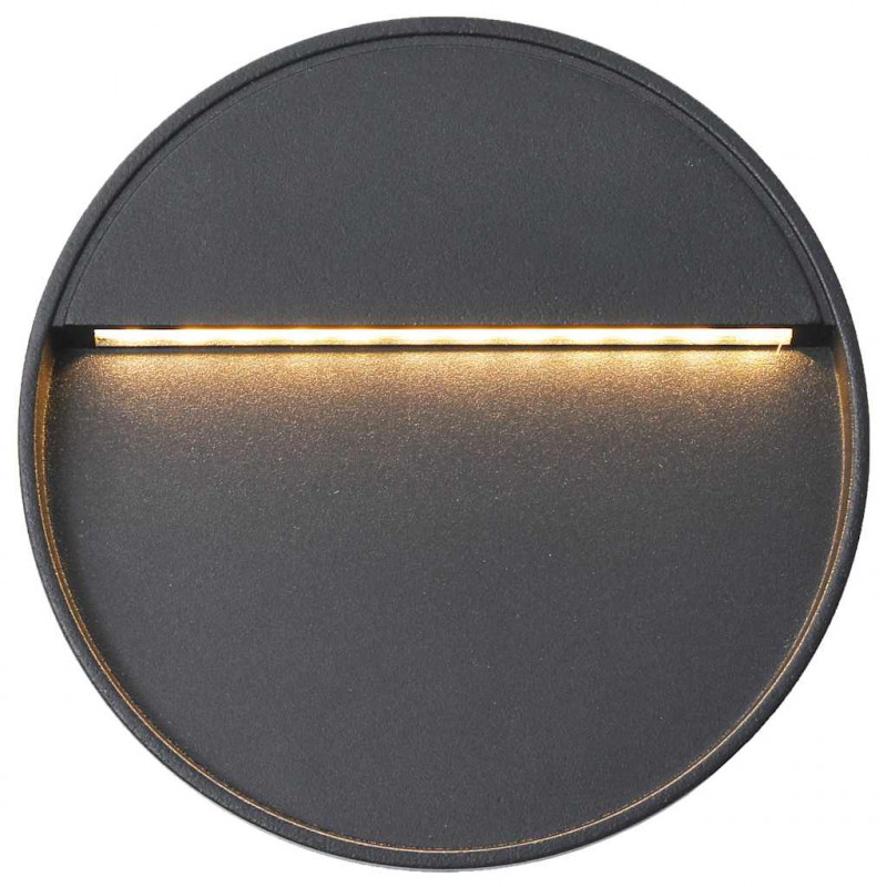 Lampy ścienne zewnętrzne LED, 2 szt., 3 W, czarne, okrągłe