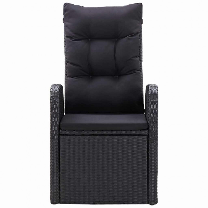 Zestaw do jedzenia na zewnątrz 11 pcs Czarny Polirattan