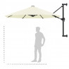 Parasol ścienny na metalowym słupku, 300 cm, piaskowy