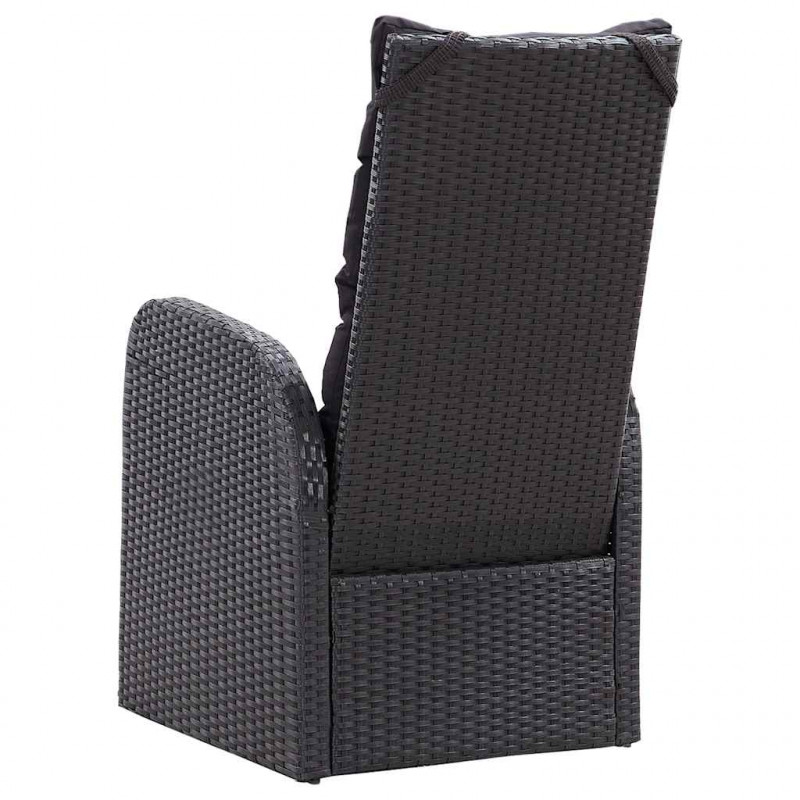 Zestaw do jedzenia na zewnątrz 11 pcs Czarny Polirattan