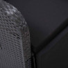 Zestaw do jedzenia na zewnątrz 11 pcs Czarny Polirattan