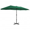 Parasol ogrodowy na słupku aluminiowym, 460 x 270 cm, zielony