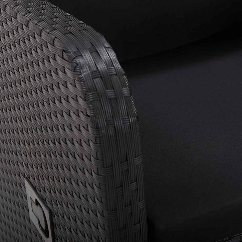 Zestaw do jedzenia na zewnątrz 11 pcs Czarny Polirattan
