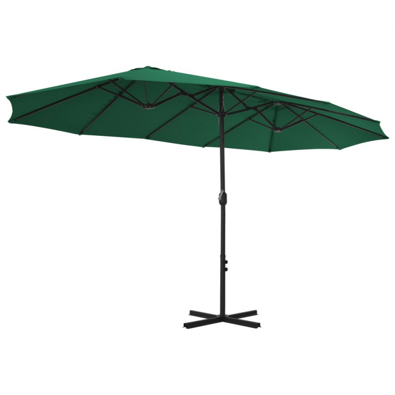 Parasol ogrodowy na słupku aluminiowym, 460 x 270 cm, zielony
