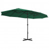 Parasol ogrodowy na słupku aluminiowym, 460 x 270 cm, zielony