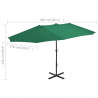 Parasol ogrodowy na słupku aluminiowym, 460 x 270 cm, zielony