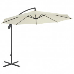 Parasol wiszący ze stalowym słupkiem, 300 cm, piaskowy