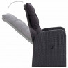 Zestaw do jedzenia na zewnątrz 11 pcs Czarny Polirattan