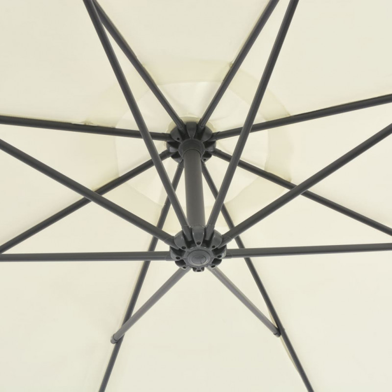 Parasol wiszący ze stalowym słupkiem, 300 cm, piaskowy