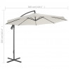 Parasol wiszący ze stalowym słupkiem, 300 cm, piaskowy