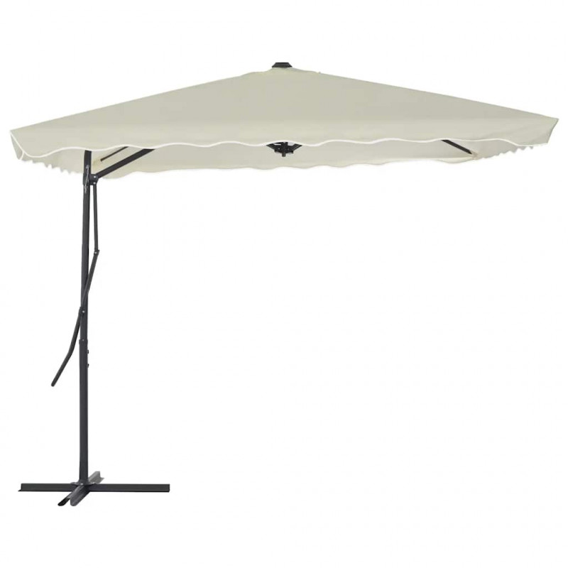 Parasol ogrodowy na słupku stalowym, 250 x 250 cm, piaskowy