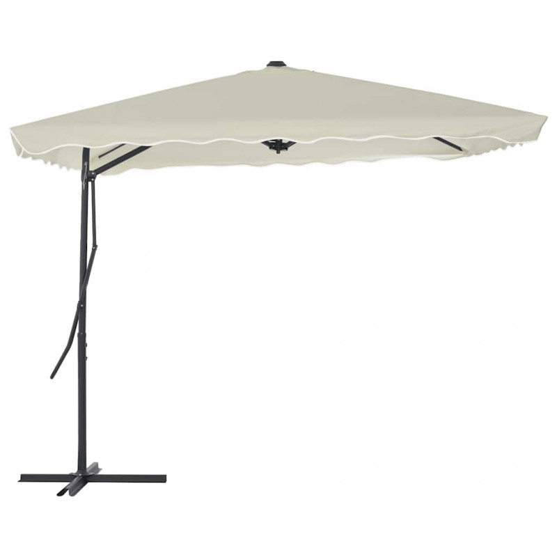 Parasol ogrodowy na słupku stalowym, 250 x 250 cm, piaskowy