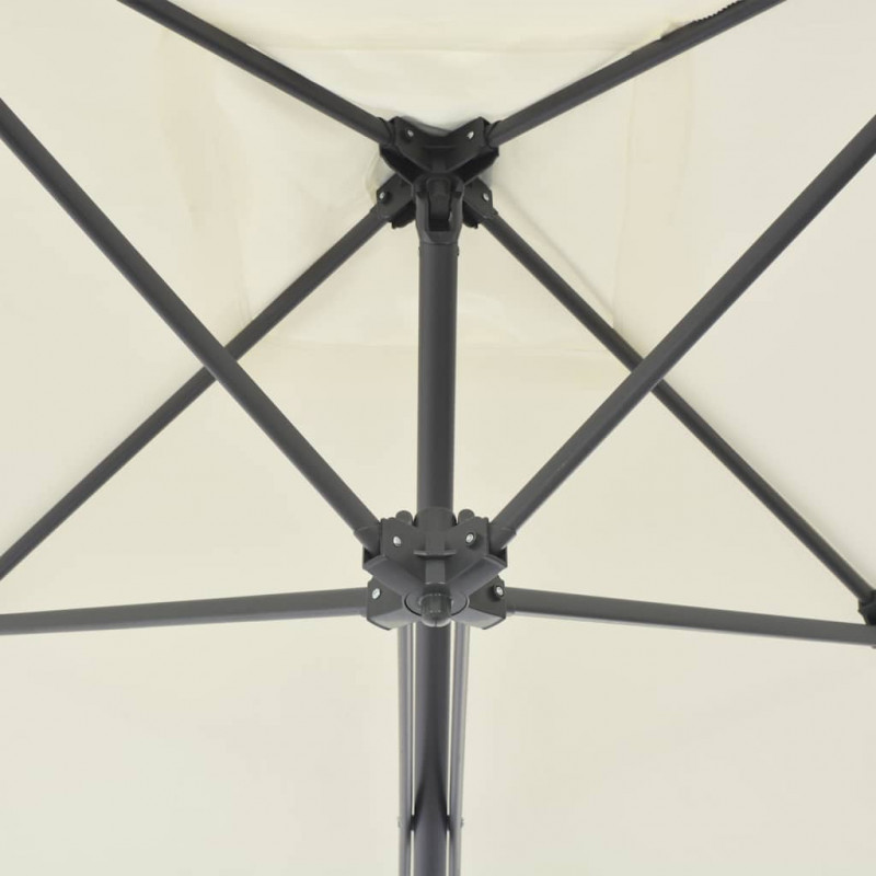 Parasol ogrodowy na słupku stalowym, 250 x 250 cm, piaskowy