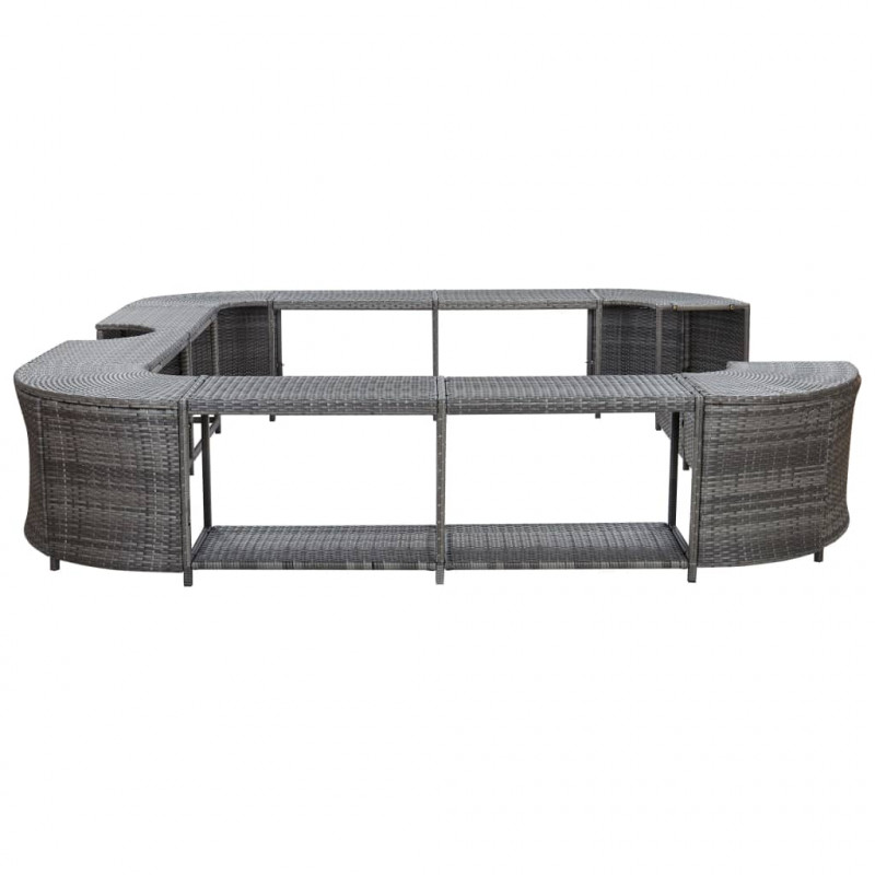 Kwadratowa obudowa spa, szara, 268x268x55 cm, polirattan