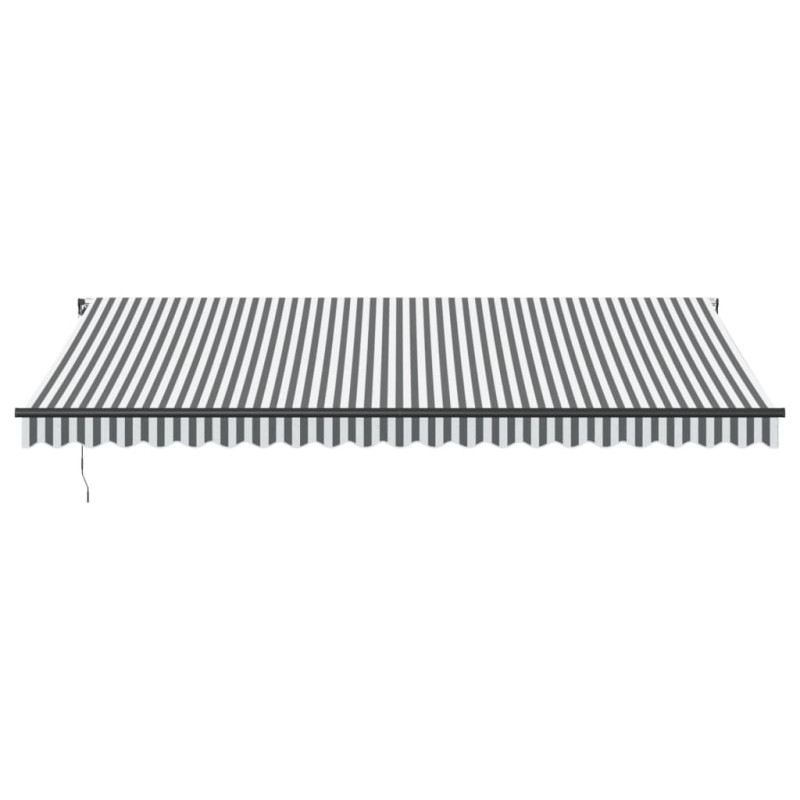 Ręcznie zwijana markiza z LED, antracytowo-biała, 500x350 cm