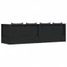 Sofa ogrodowa z poduszkami, polirattan, czarna