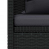 Sofa ogrodowa z poduszkami, polirattan, czarna