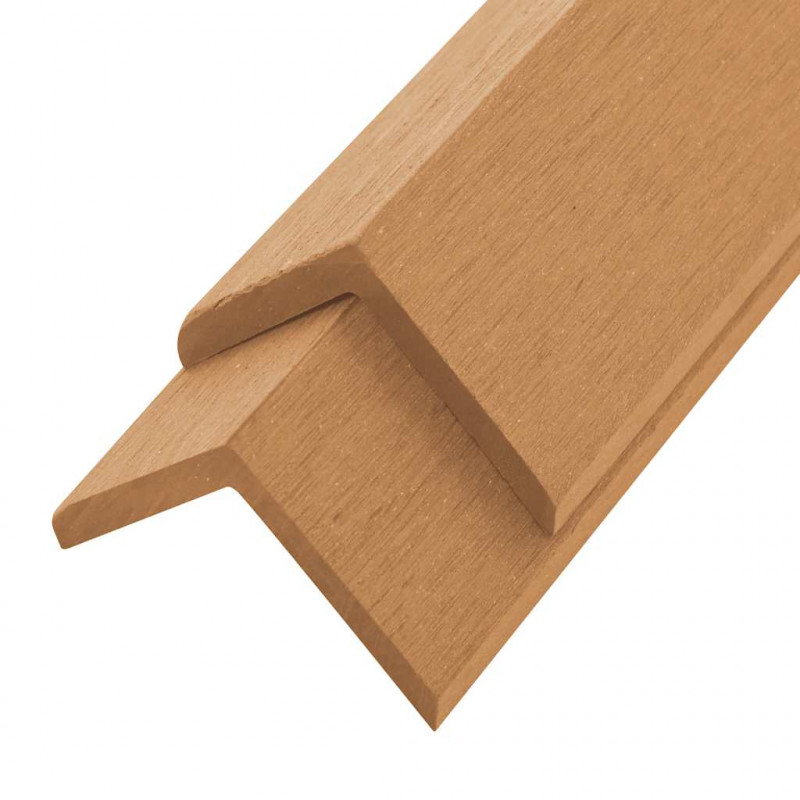 Tarasowe listwy kątowe, 5 szt., WPC, 170 cm, kolor tekowy